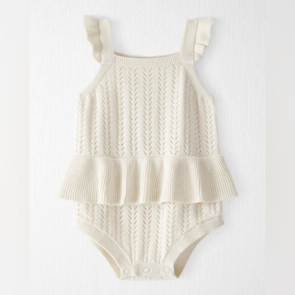 Cream Knit Baby Romper